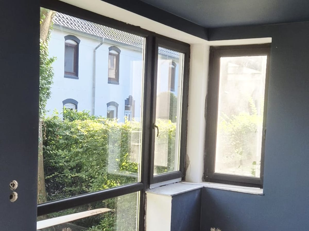 Eckverglasung mit neuen Fenstern im Wohnraum